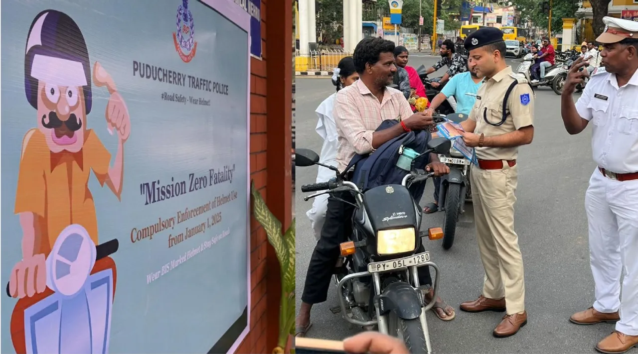 puducherry traffic police Helmet mandatory for riders from January 1 Tamil News