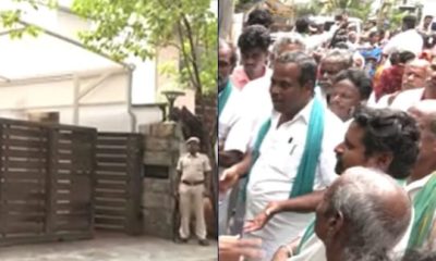 அமைச்சர் எ.வ.வேலு வீட்டை முற்றுகையிட்ட விவசாயிகள்.. சென்னையில் பரபரப்பு