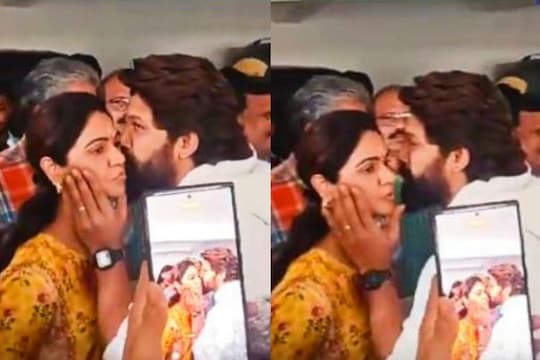 Allu Arjun Arrest | கண்கலங்கி நின்ற மனைவியிடம் ஆறுதல் சொல்லி முத்தமிட்ட அல்லு அர்ஜுன்.. வைரல் வீடியோ..!