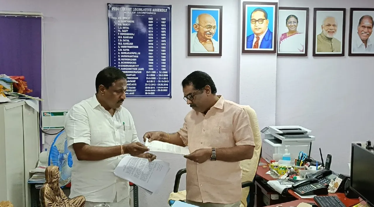 No confidence motion against Speaker puducherry Independent MLA G Nehru letter to assembly secretary Tamil News