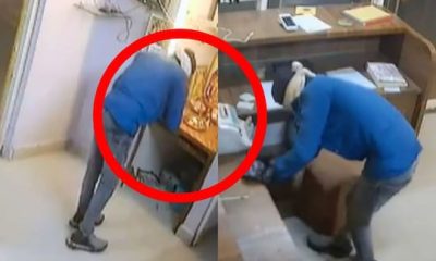 பெட்ரோல் பங்கில் திருடுவதற்கு முன் திருடன் செய்த காரியம்..! சிரிப்பை மூட்டிய வீடியோ