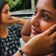 தமிழ் எழுத்துக்கள் அடங்கிய உடையுடன் மேக்கப் இல்லாமல், நடிகை வெளியிட்டுள்ள புகைப்படங்கள் வைரலாகி வருகிறது.