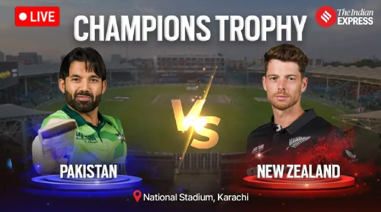 pak vs nz champions trophy 2025 1st match live score pakistan vs new zealand live cricket scorecard updates national stadium karachi in Tamil