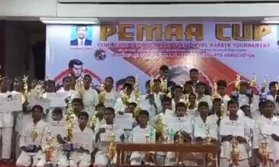 state level karate competition 2025 Immaculate School students win more prizes Ariyankuppam puducherry Tamil News
