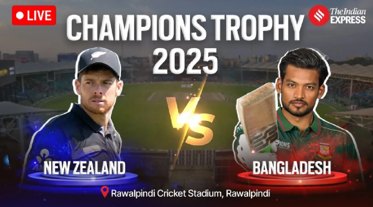 NZ vs BAN Champions Trophy 2025 6th match live score new zealand vs bangladesh live cricket scorecard updates rawalpindi cricket stadium Tamil News