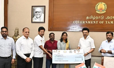 TN CM MK  Stalin 25 lakh cash reward for Cricketer Kamalini Gunalan and Subramani Kho kho player Tamil News