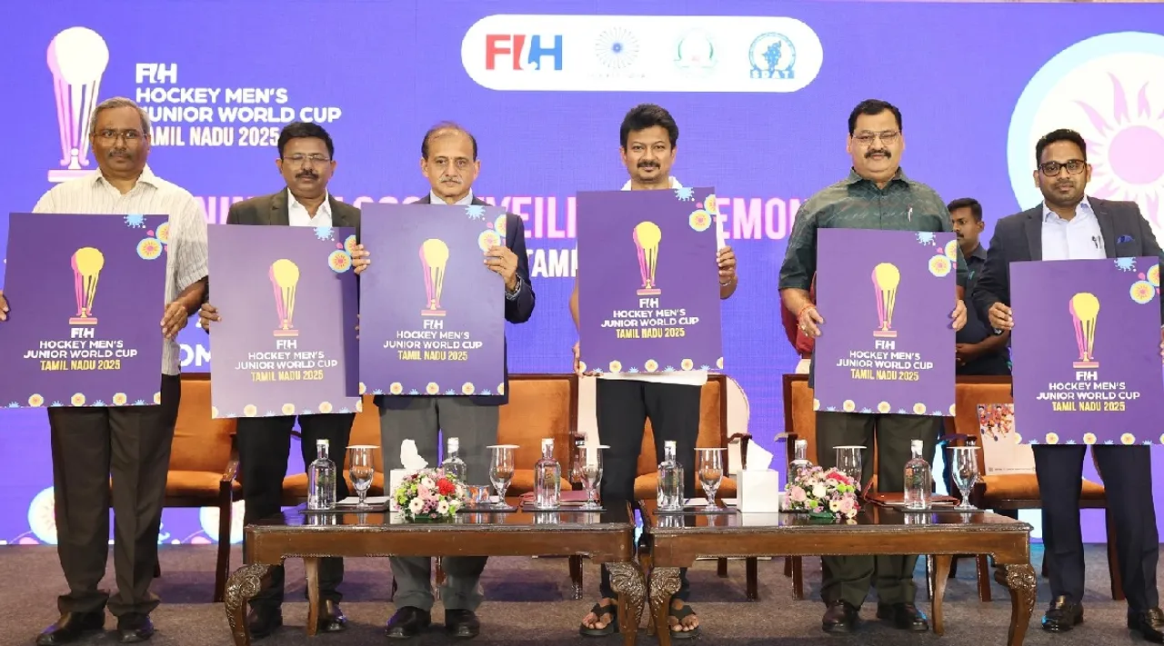 Hockey India and TN government sign MoU unveil official logo of FIH Mens Junior World Cup 2025 Tamil News