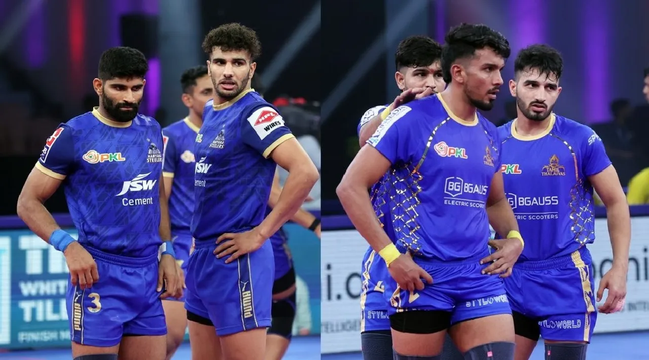 Haryana Steelers vs Tamil Thalaivas  PKL Season 12 Match 44 updates in tamil