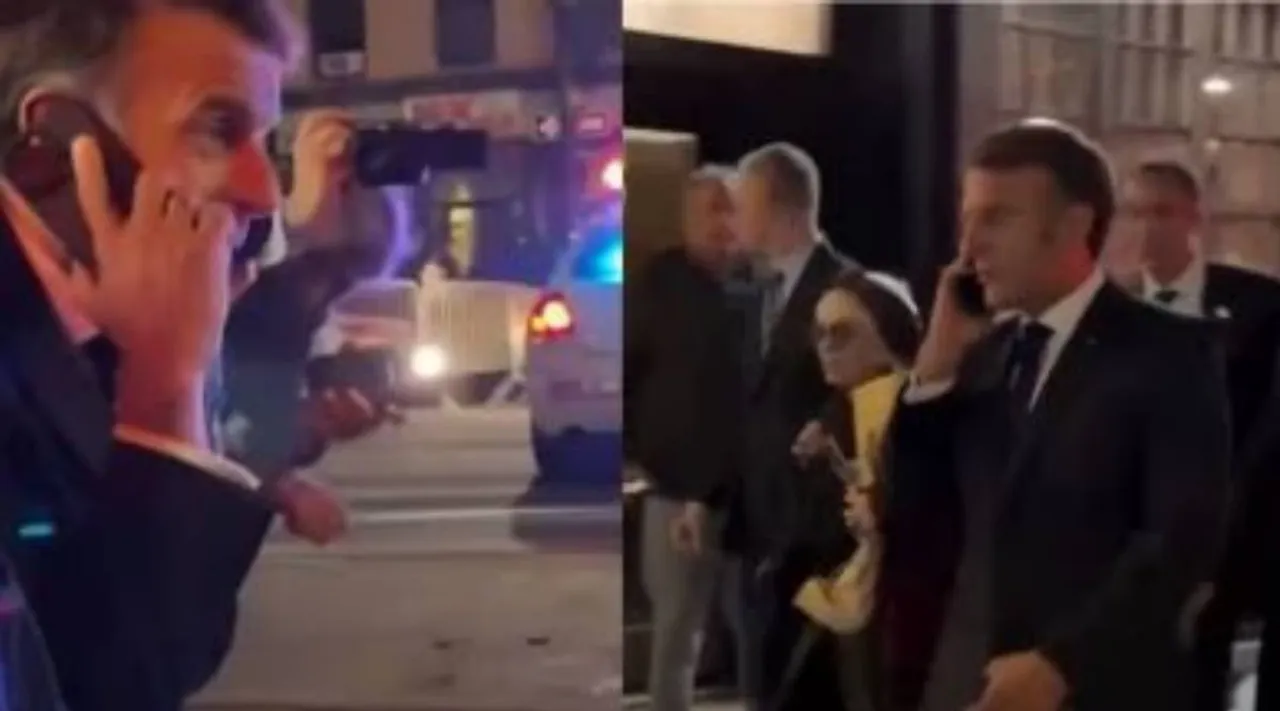 Macron stopped by NYPD