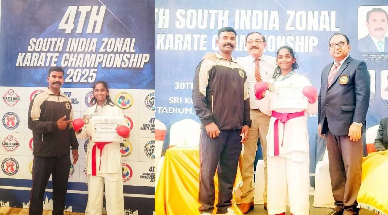 Trichy student wins gold South India zonal karate championship Tamil News
