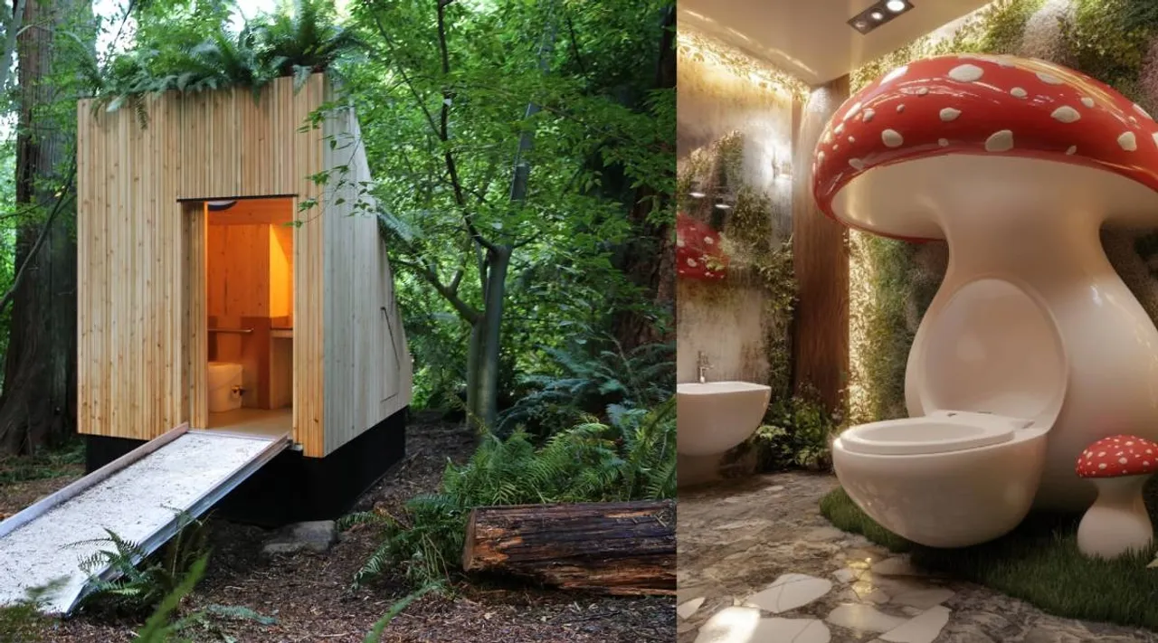 Mushroom-Powered Toilet