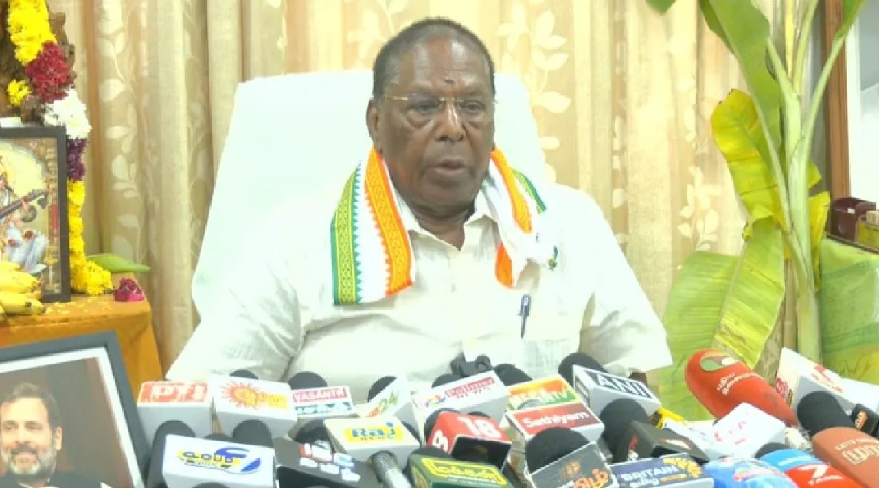 Narayanasamy slam Puducherry CM Rangaswamy wishing RSS centenary Tamil News