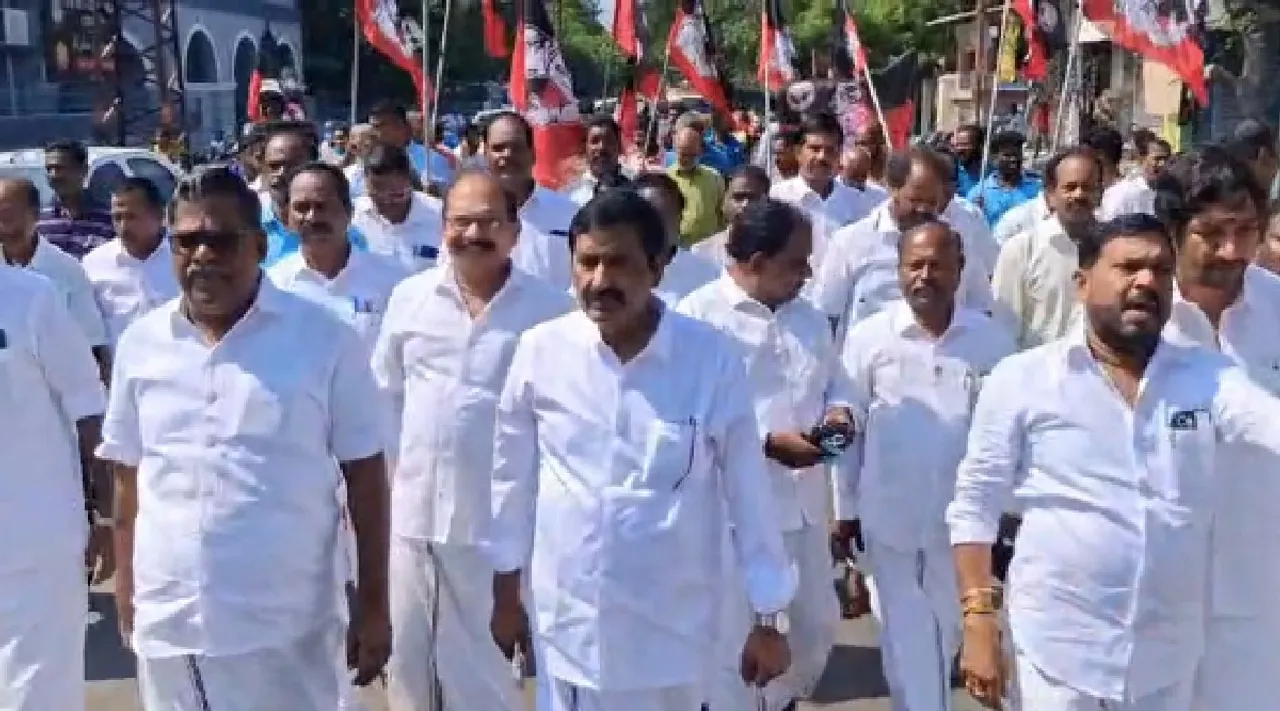 Puducherry AIADMK A Anbalagan protest against electricity tariff hikes Tamil News
